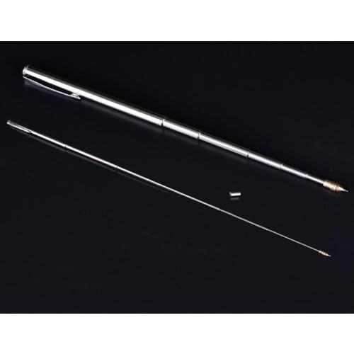 1pcs 6 Section Pointer Pen Instrument Baton Stainless Steel Telescopic Magic Ballpoint Pen Kindergarten Teacher Teaching Supply