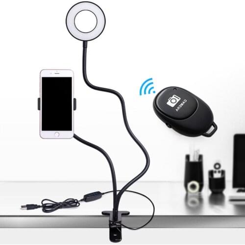 Photo Studio LED Selfie Ring Light With Mobile Phone Holder For youtuber Live Stream Makeup Phone Ring Lamp for iPhone/Android