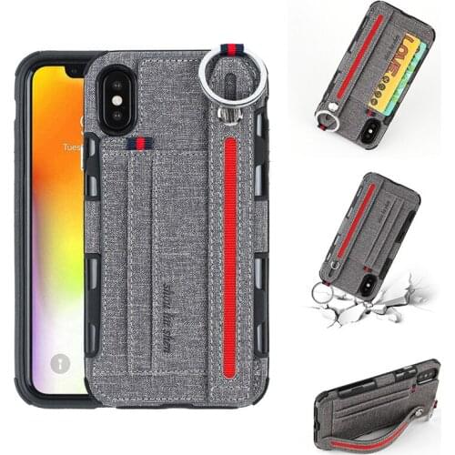 Canvas Card Wallet Phone Case For iPhone 11 Pro XS Max XR X Fabric Cloth Texture Soft Back Cover For iPhone 6 6S 7 8 Plus X Case