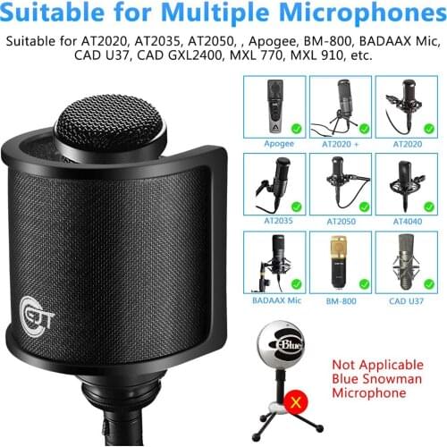 U-shaped Microphone Windshield for Recording Black Three-layer Metal Microphone Protective Cover New Style Microphone Filter
