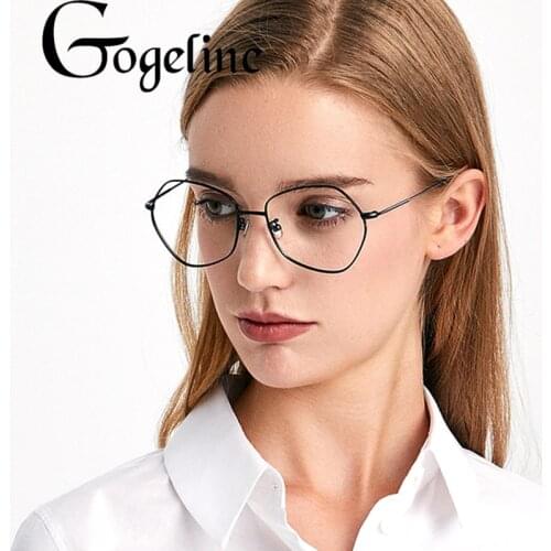 Vintage Polygon Clear Glasses Women Men Transparent Lens Metal Glasses Frame Ladies Optical Eyeglasses Frame Men Unisex Gift