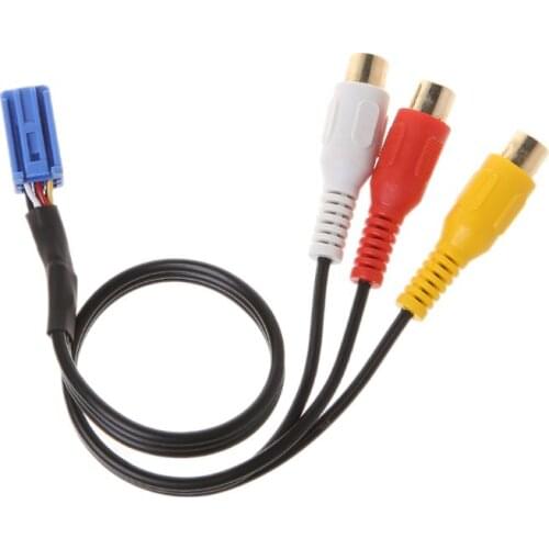 X7AE Car 3RCA Cable Adapter for toyota DVD Navigation Headunit 6Pin Blue AV Port 3040