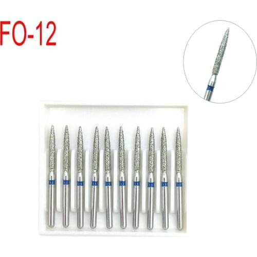 1 Box Dental High Speed Burs High Speed Handpiece Turbine Diamond Burs Diamond Polishing Products for Dental Clinic FO-12