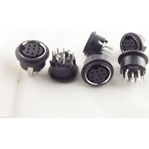 10pcs Mini 8 Pin DIN Jack Circular PCB Mount Female Connector