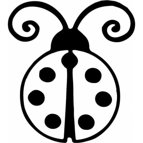 13.5*15.2CM Creative Vinyl Car Sticker Decals Ladybug Funny Spots Pattern Car Styling Cover Black/Silver C9-1527