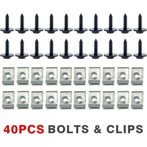 40pcs Metal Nut Screws Car Wheel Arch Liner Underbody Fastener Clips Fit for BMW 1/3/5/6/7/8 / X1 / X3 / X5 / X6 / Z1 / Z3