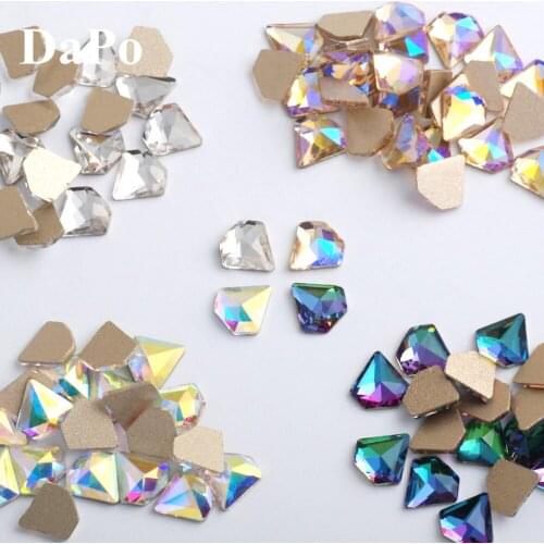 AAAAA 7mm 10pcs/pack Golden Flatback Diamond Rhinestones Crystal AB Super Brilliant Glass Nail DIY Art gems