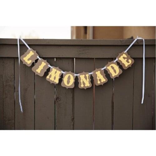 Free Shipping 1 X LIMONADE Banner French Wedding Photo Booth Props Birthday Party Garland Deco Supply