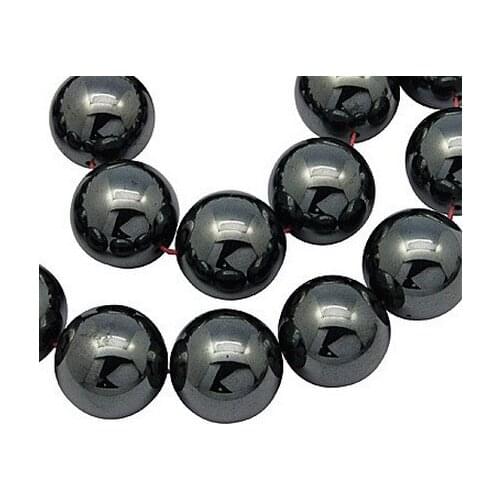 Bracelet necklace hft34t 12mm Black Hematite Loose ball Beads crystal Findings Fit crystal Bracelet Necklace