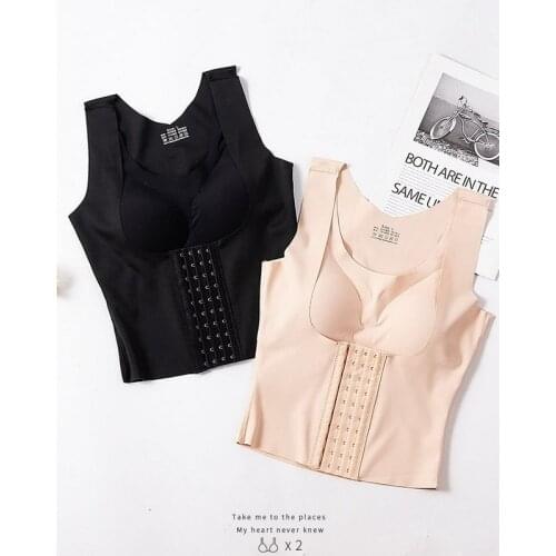Women Reducing Girdle Posture Corrector Bra Seamless Underwear Slimming Belly Sheath Cross Back Tank Tops Body Fitness Vest