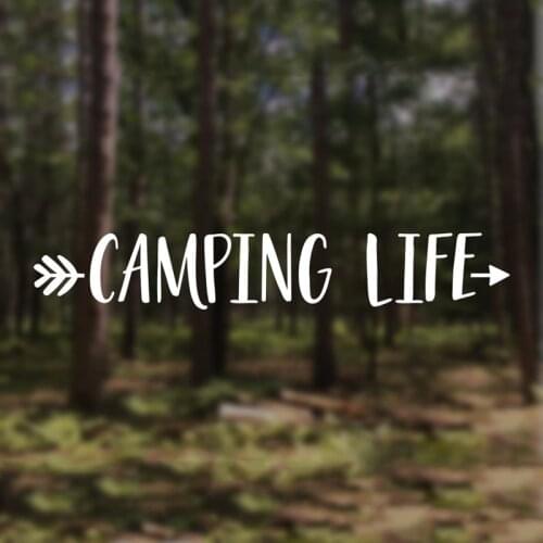 Black/Sliver Camping Life Car Sticker Laptop Removable Waterproof Window Body Decal CL1007