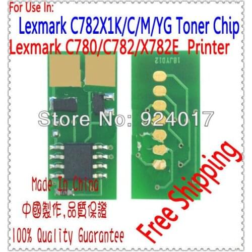 For Lexmark C780 C782 X782 780 782 Printer Toner Chip,For Lexmark C780H1KG C780H1CG C780H1MG C780H1YG Toner Cartridge Chip,High