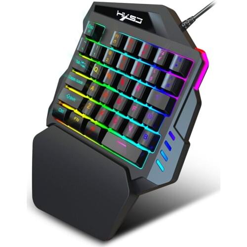 Colorful Backlight One-handed Gaming Mini Keyboard Mouse Set USB For PS4 Keypad Mice with Converter Adapter for ps4 switch