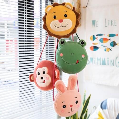 20cm Kids Cartoon Sweet Dog Rabbit Lion Monkey Frog Plush Crossbody Bag Shoulder bag Cute Handbag