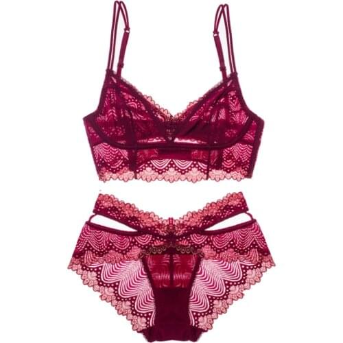 EFIOLY 2019 NT19A0227 Fashion Lace Underwear Set Thin Cup Push Up Sexy Bra Broadened Womens Side Gathering Bra Set Plus Size