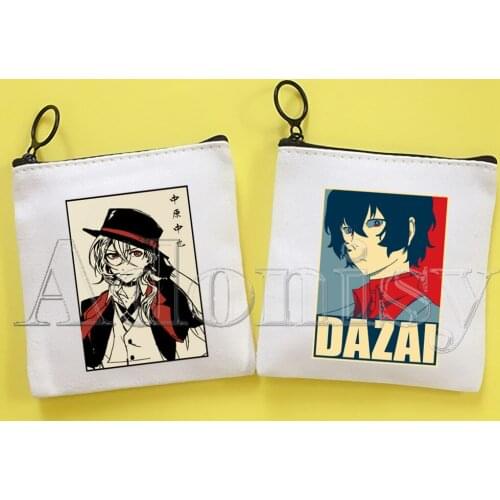Bungou Stray Dogs Canvas Coin Purse Custom Logo Storage Pouch Canvas Bag New Coin Bag Key Coin Purse