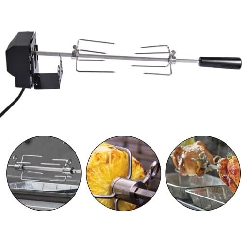 Outdoor BBQ Tools Electric BBQ Grill Stainless Steel Barbecue Fork Rotisserie Roast Meat Rod Kit Roaster Pig Chicken Beef Grill