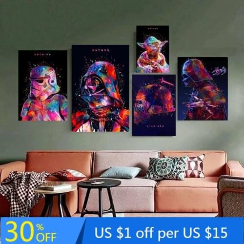 Star Wars Movie Canvas Paintings Darth Vader Yoda Posters Creative Prints Modern Art Wall Picture for Living Room Decor Cuadros