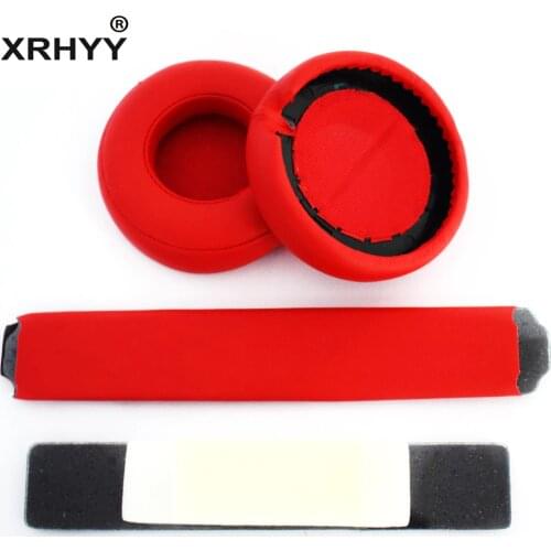 XRHYY Red Headphones Replacement Headband Ear Pad Earpads Cushion Set For Beats by Dr. Dre Pro Detox Headphones