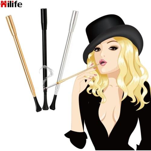Creative Smoking Pipe Womens long series Retractable Cigarette Holder Cigarette Accessories Aluminum Alloy