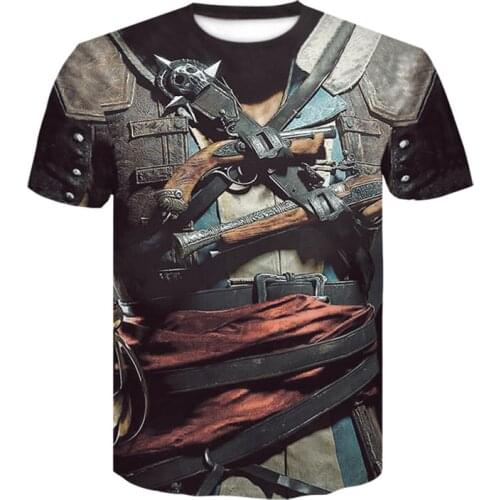 Cool artificial summer artificial muscle print 3D mens and womens full print T-shirt leisure beach Street hip hop T-shirt