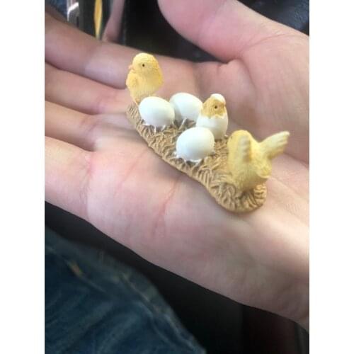 Small plastic pvc figure Animal model toy chicken egg chicken hatching