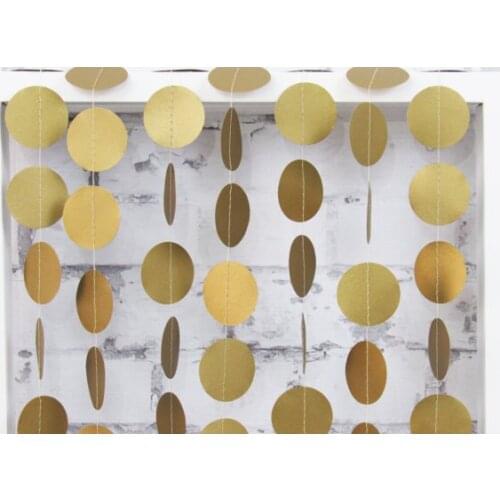 Shimmery Gold Paper Garland - Metallic Gold Garland - Gold Wedding party Decorations