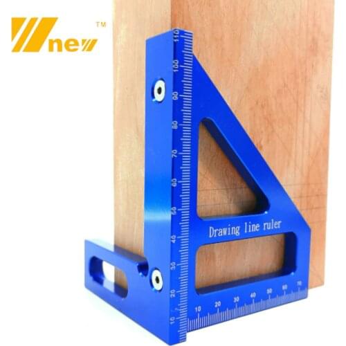 Multifunctional Aluminum Alloy Woodworking Ruler Square Layout Miter Triangle Ruler 45 / 90 Degree Metric Gauge Measure Tools