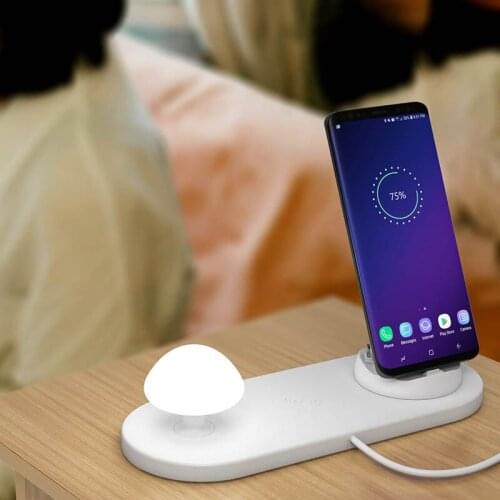 Multifunction Wireless Charger USB Port Charger with Night Light for iPhone Android JR Deals