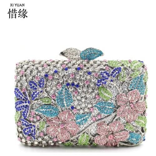 Fashion Women Evening Bags Metal Hollow Out Design Day Clutches Purse Evening Bags For Party Wedding Purse blue/red/grey