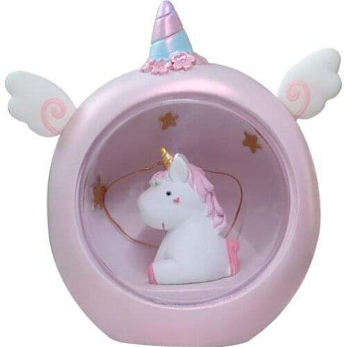 Cartoon Unicorn Figure Doll Girl Birthday Surprise Gift Hand DIY Room Decoration Night Light Fashion Interactive Doll Toys Gift