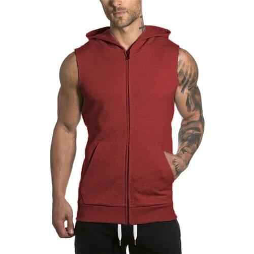 Mens Hiking Vests Sleeveless Hoodies Tank Top Sports Tactical Vest Sweatshirt Top Cardigan Waist Coat For Camping Sunning Sport