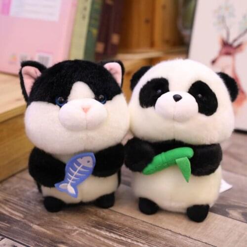 Nooer 18CM Cute Panda Hamster Mouse Cat Plush Kids Toys Soft Kawaii Animals Plush Doll Birthday Gift