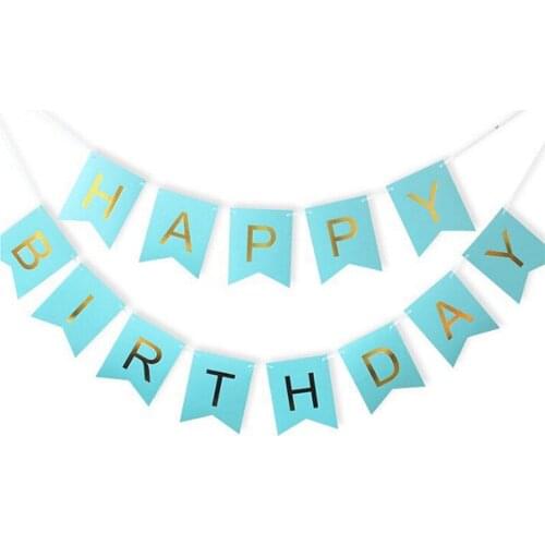 New 1set Gold Tissue Paper Letter Hanging Garlands Happy Birthday Banner Boy Girl Baby Shower Decoration Party Supplies Decor