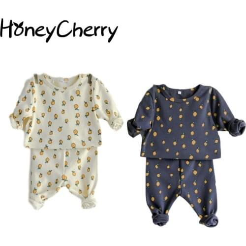 New Autumn Baby Suit Printing Bottoming Shirt + High Waist Pants Two-Piece Leisure Tops toddler girl clothes