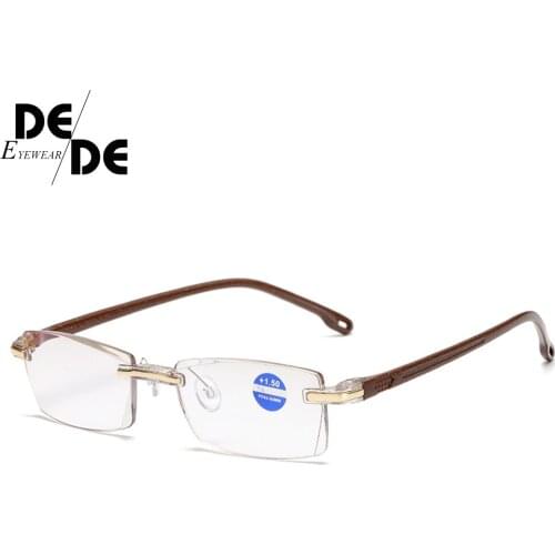 The New Ultralight Rimless Reading Glasses Women Men Clear Lens Anti-Blu-Ray Computer Glasses Presbyopia Eyewear Diopter