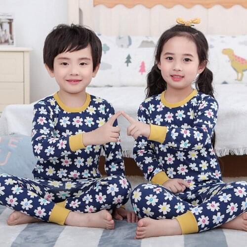 Baby Girl Clothes Cotton Kids Pajamas Set Long Sleeve Pyjamas Baby Boys Sleepwear Suit Cartoon Nightwear Children Clothing Sets