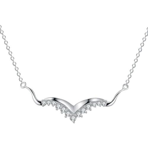 Wholesale Fashion Jewelry Necklace For Women Lady Wholesale Charm Silver Color Fashion Jewelry Pendant AN568/aguaiyba