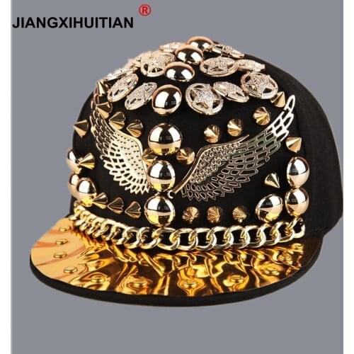 Wholesale spiked rivet nail handmade snakeskin leather luxury brand snapback for women men white black novelty baseball cap hats