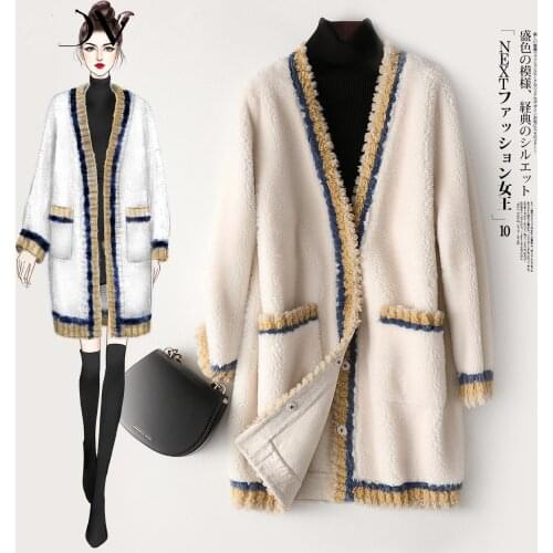 Coat Fur Real Winter Jacket Women Clothes 2020 Sheep Shearling Wool Coat Female Jacket Korean Outwear Manteau Femme MY