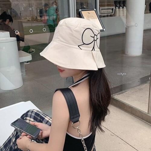 Hat Design Sense Bucket Hat Female Japanese White Black Khaki Fisherman Hat Spring/summer Sunbath Hat