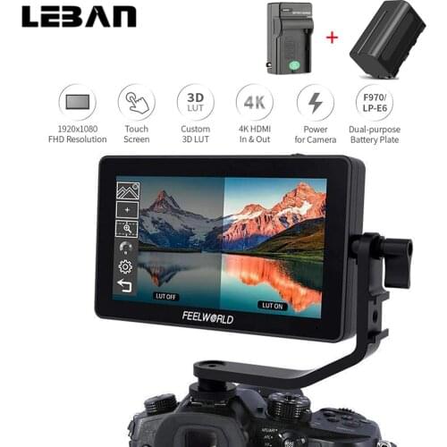 FEELWORLD F6 PLUS 4K Monitor 5.5 Inch on Camera DSLR 3D LUT Touch Screen IPS FHD 1920x1080 Video 4K HDMI Field Monitor Dslr