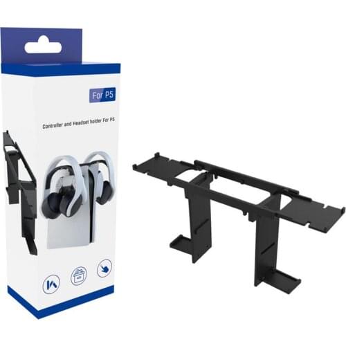 Portable Headphone Holder Gamepad Rack ABS Bracket Game Console Top Mount Stand For PS5 Controller / PULSE 3D Wireless Headset