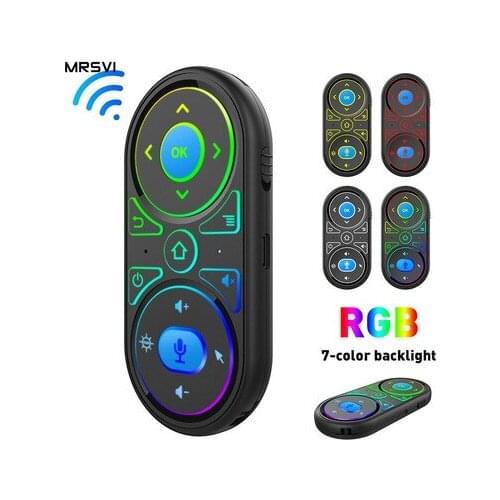 Gyro Air Mouse Google Voice Microphone RGB Backlit Smart Remote Control 2.4G Rechargeable Mini Remote Control
