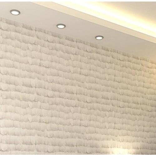 Feather Wall Paper Roll Natural Fiber Wallcovering Non Woven Wallpaper Feather For Walls Bedroom Wallpapers Modern Wall Decal