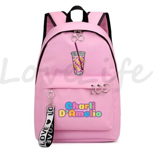 Mochila Charli DAmelio Backpack School Bag Bookbags For Girls Female Knapsack Laptop backpack Charli D'Amelio Printed Rucksack