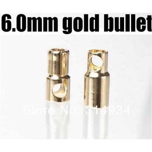 100PAIRS 6.0mm 6mm banana Gold connector plug Golden Bullet Connectors RC Airplane