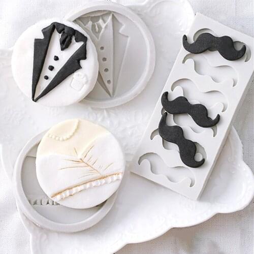 New mens dress party dress ladies pattern chocolate fudge mold silicone mold cake cooking tools