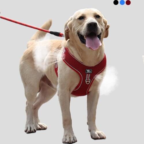 Reflective Nylon Dog Harness Breathable Walking Lead Leashes For Medium Large Dogs Harness Leash Pet Dogs Accessoires