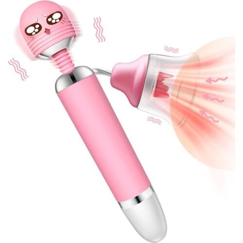 G-Spot Dildo Vibrator AV Stick Magic Wand For Female Licking Clitoris Nipple Sucking Pump Sex Toys For Adult Women Masturbation